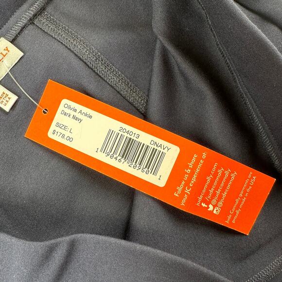 Jude Connally Pants Women Large Dark Navy Blue Olivia Ankle Back Zip Stretch New - Picture 5 of 13